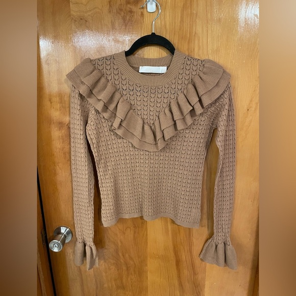 Rachel Parcell Pointelle Ruffle Sweater - Picture 4 of 7